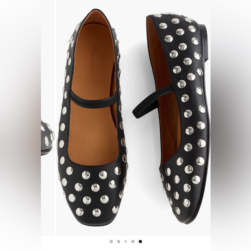Madewell Greta Mary Jane Flats with Silver Studs